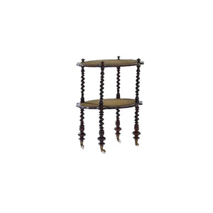 Antique oak barley twist two tiered table with