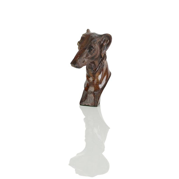 Art deco bronze sculpture of a greyhound or whippet head