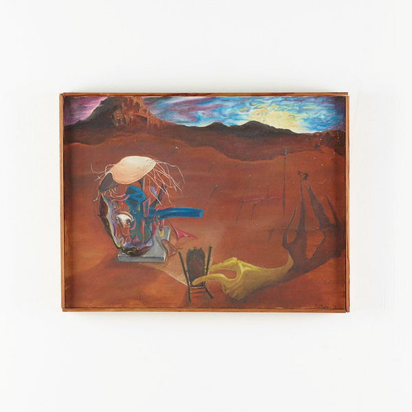 Frame oil on canvas of a surreal scene in the style of Salvador Dali