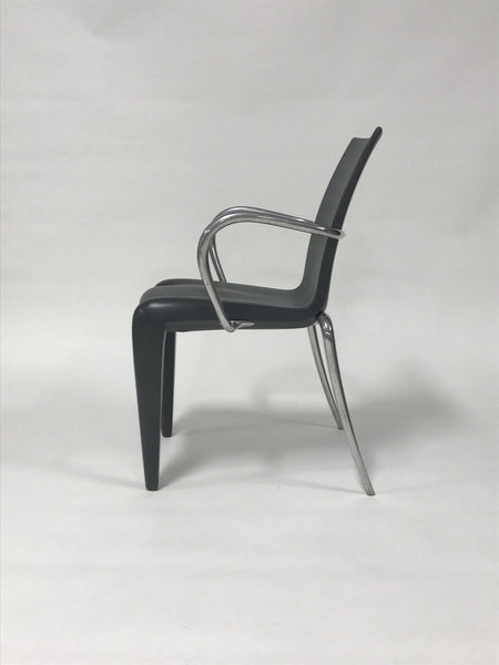 Gray plastic and aluminum Louis XX armchair designed by Philippe Starck