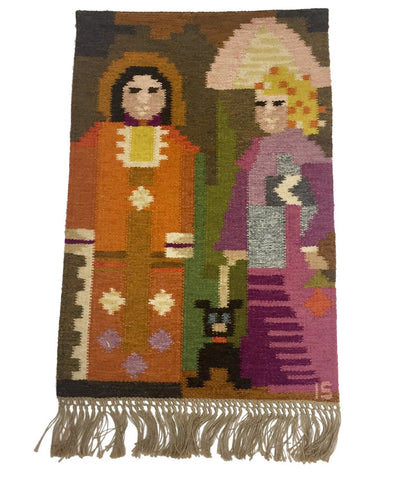 Handwoven midcentury tapestry