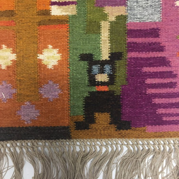 Handwoven midcentury tapestry