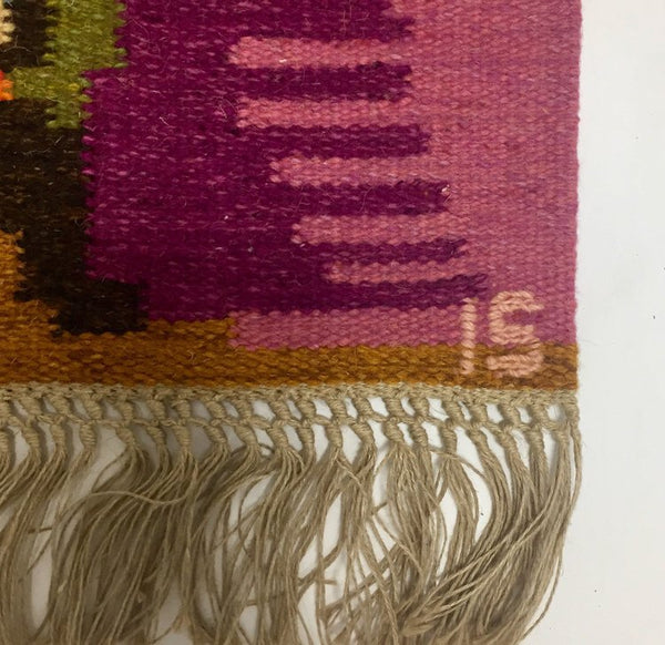 Handwoven midcentury tapestry