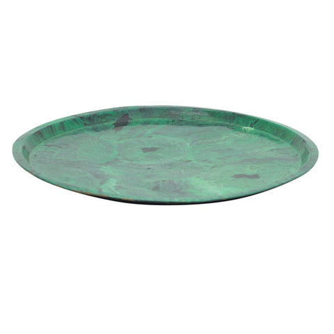 Large round vintage faux painted brass tray