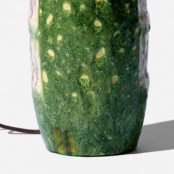 Mid century modern green ceramic lamp base by Guido Gambone