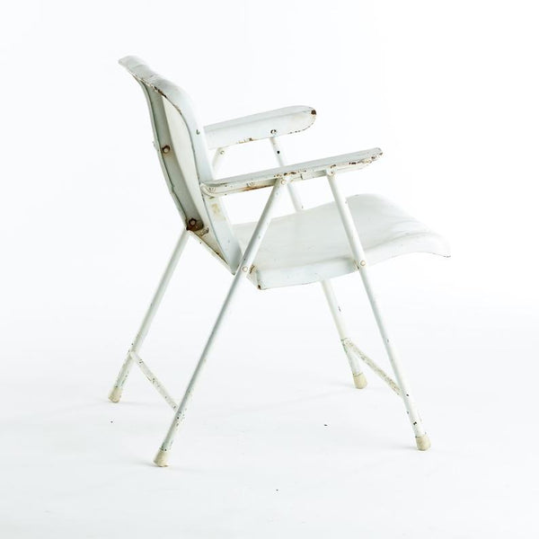 Russel Wright Samson or Samsonite patio folding chair by Schwayder Bros. Inc.