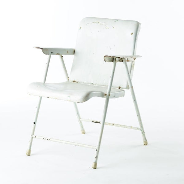 Russel Wright Samson or Samsonite patio folding chair by Schwayder Bros. Inc.