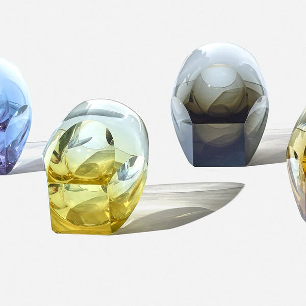 Set of five Moser crystal glasses designed by Rudolf Eschler