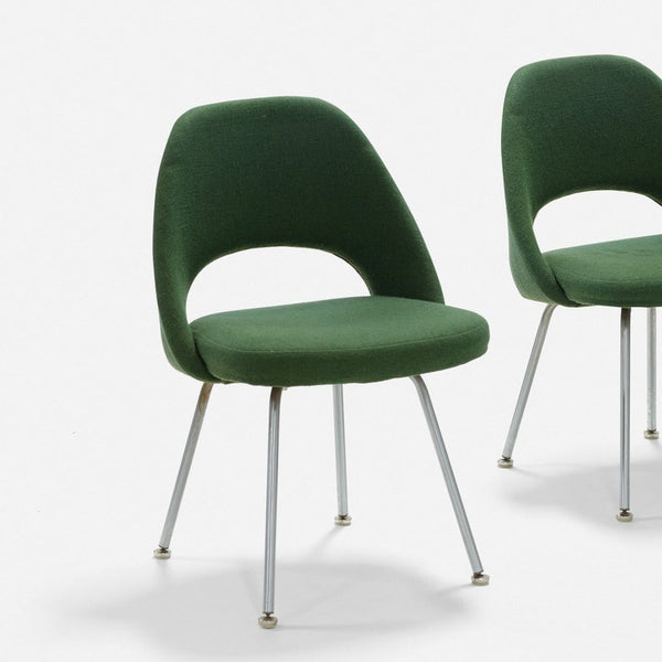 Set of six early upholstered executive chairs designed by Eero Saarinen for Knoll Associates