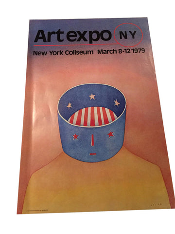 Vintage Folon poster, Art Expo NY, New York