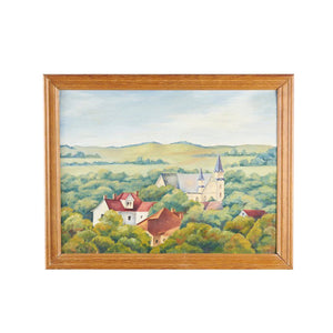 Vintage WPA style painting of Southwest Texas State University