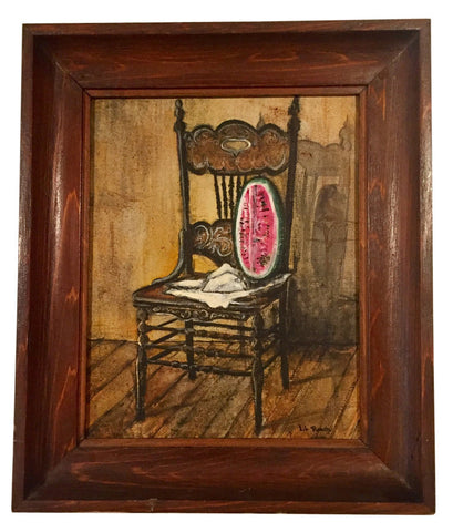 Vintage folksy still life painting