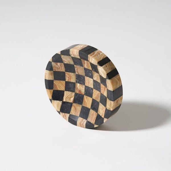 Vintage midcentury checkered marble bowl