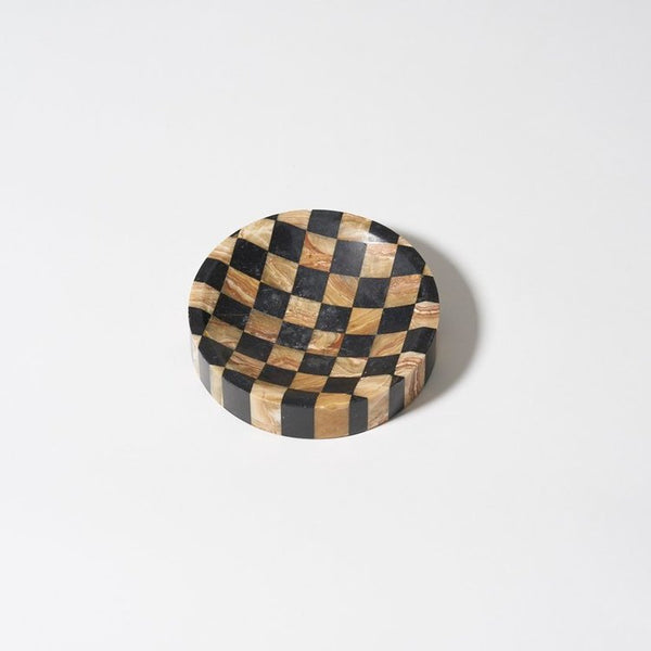 Vintage midcentury checkered marble bowl