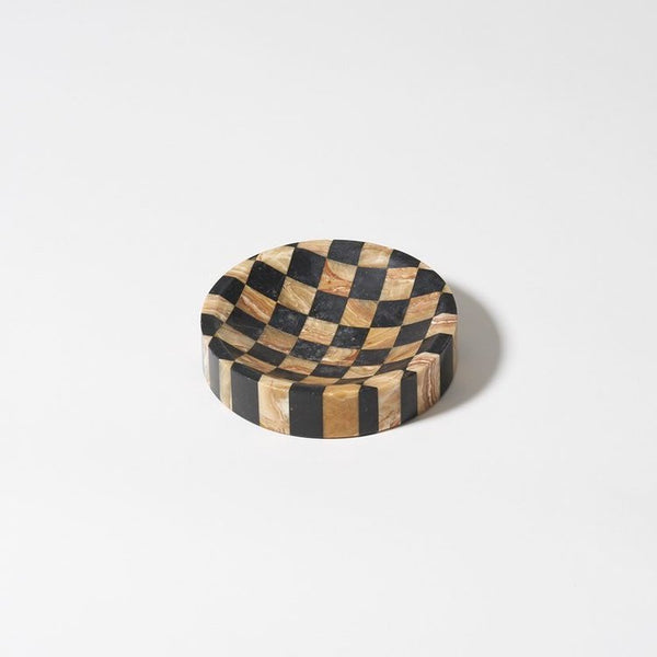 Vintage midcentury checkered marble bowl