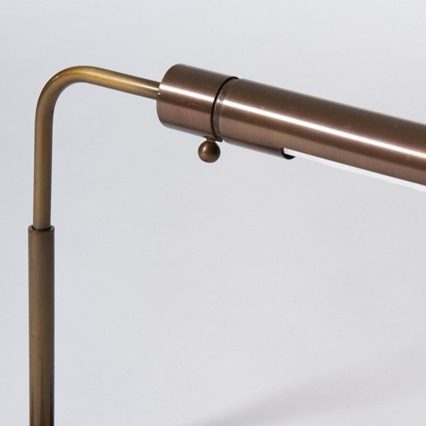 Vintage tubular brass desk or reading lamp with t-shaped base