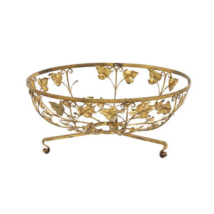 Vintage French gilded tole coffee table with leaf design