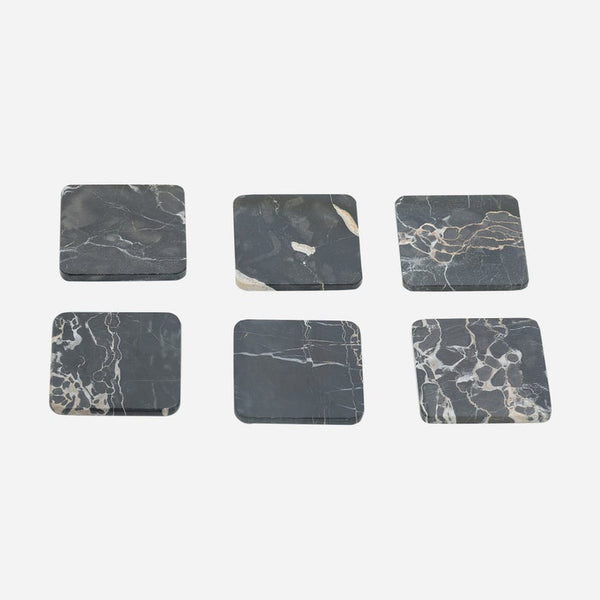 Vintage set of six marble coasters