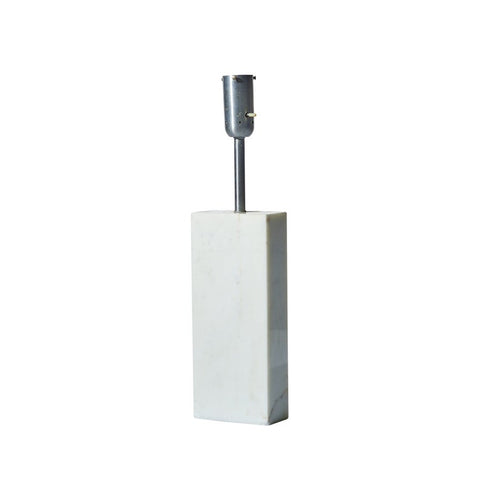 Vintage white marble and brushed chrome table lamp, attributed to Elizabeth Kauffer for Nessen Studios