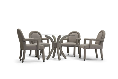 Dining table and 4 chairs in the style of Milo Baughman