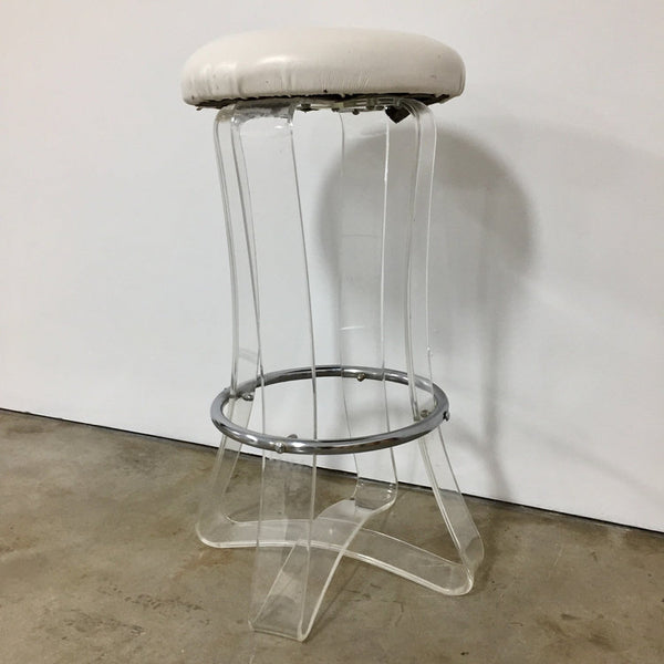 Lucite ribbon barstool