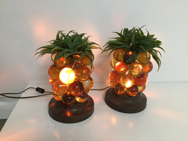 Pair of pineapple table lamps