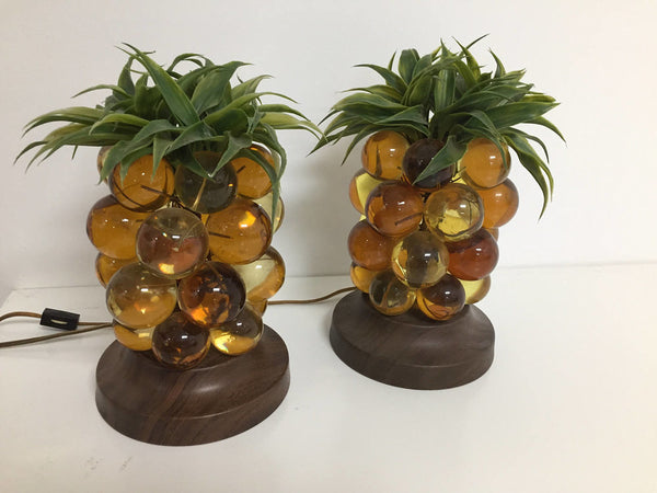 Pair of pineapple table lamps