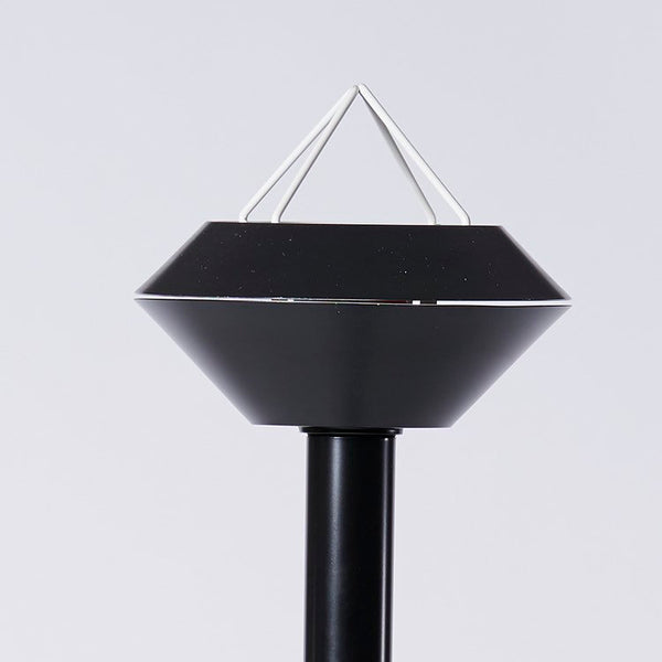 Postmodern design black floor lamp with white pyramid top