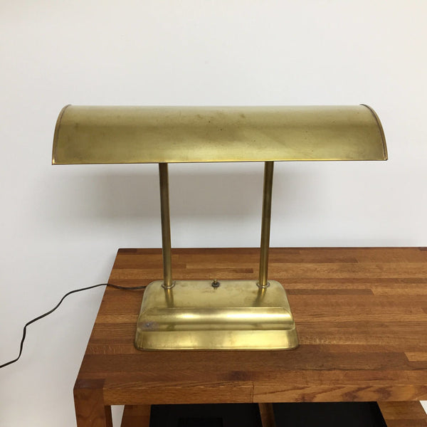 Vintage industrial streamline fluorescent brass desk lamp