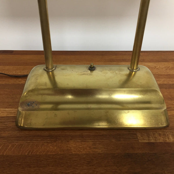 Vintage industrial streamline fluorescent brass desk lamp
