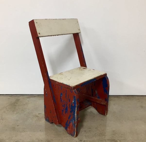 Vintage red, blue, and white child’s chair