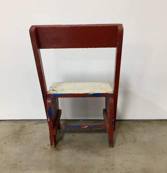 Vintage red, blue, and white child’s chair