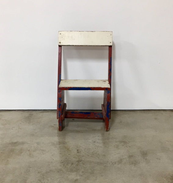 Vintage red, blue, and white child’s chair